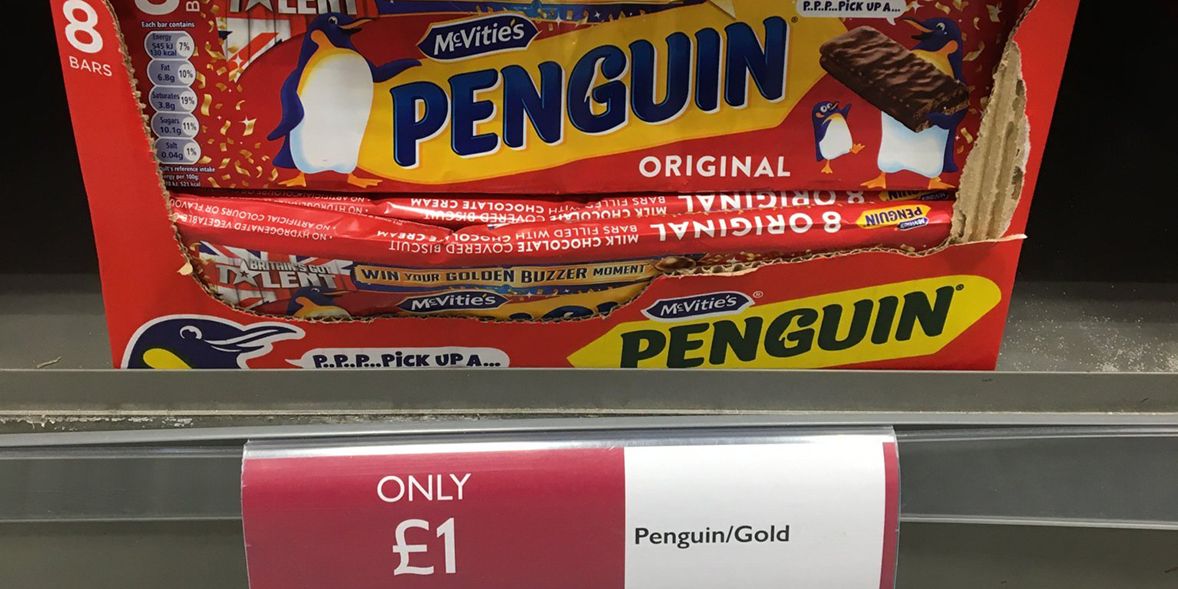 The unit pricing was missing on these Penguin bars in Waitrose
