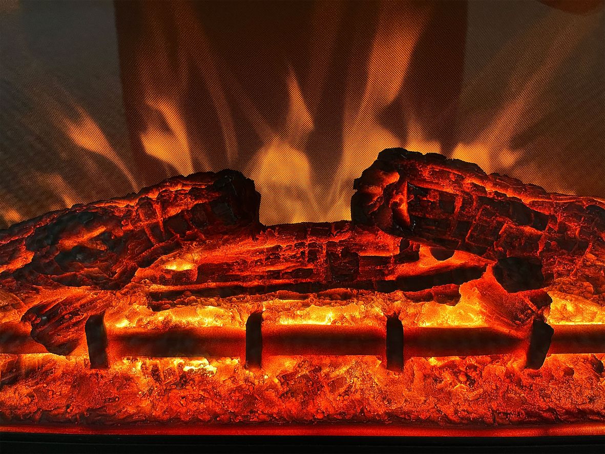 Wood imitation electric fireplace