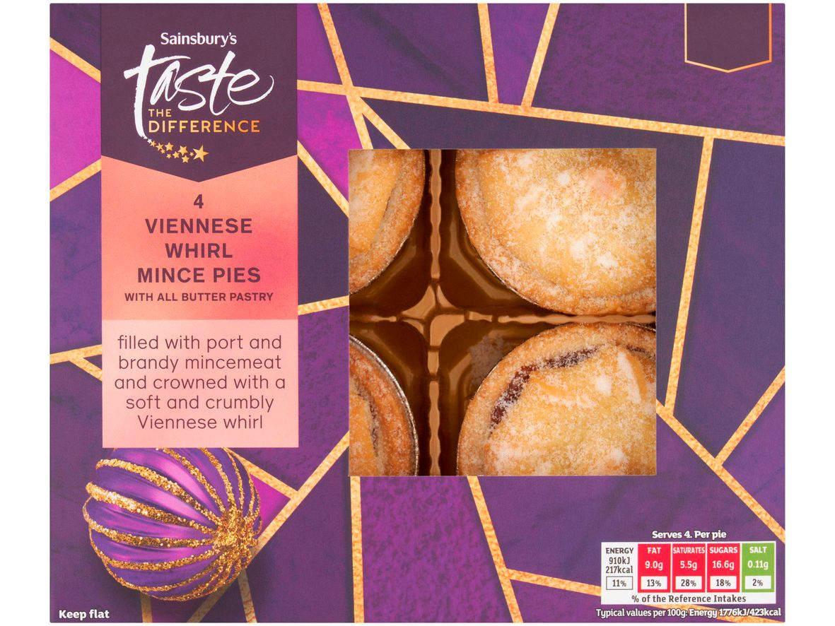 Sainsbury's Taste the Difference 4 Viennese Whirl Brandy Mince Pies