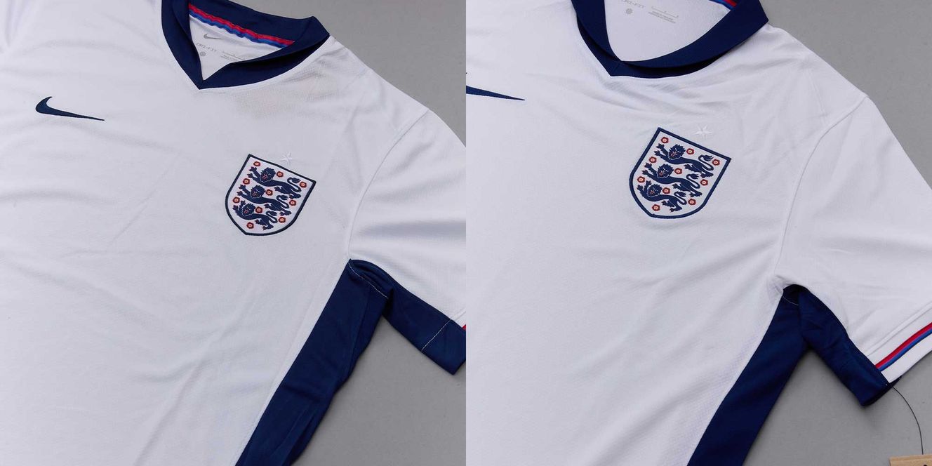 Fake vs real England football shirt