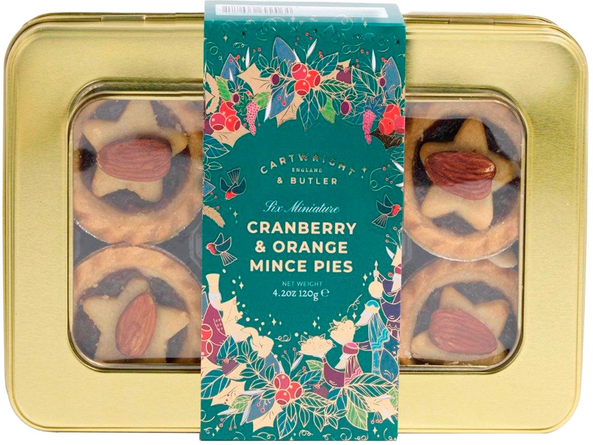 Cartwright & Butler 6 Cranberry and Orange Mini Mince Pies