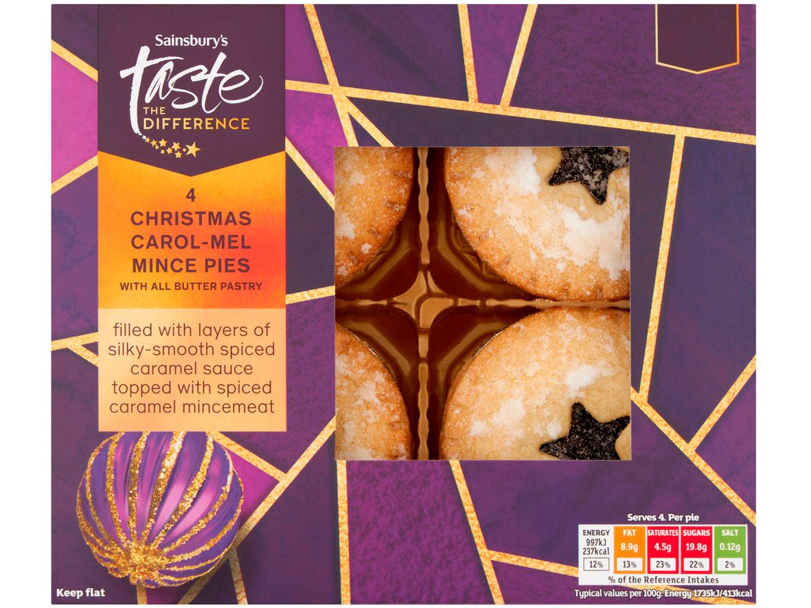 Sainsbury's Taste the Difference 4 Christmas Carol Mel Mince Pies with All Butter Pastry