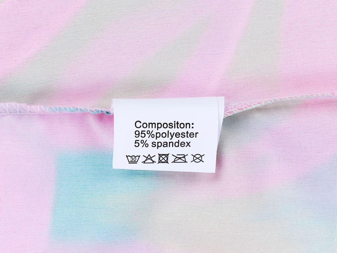 Label on the shirt showing the composition.