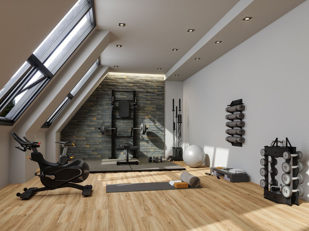 home gym in a loft conversion