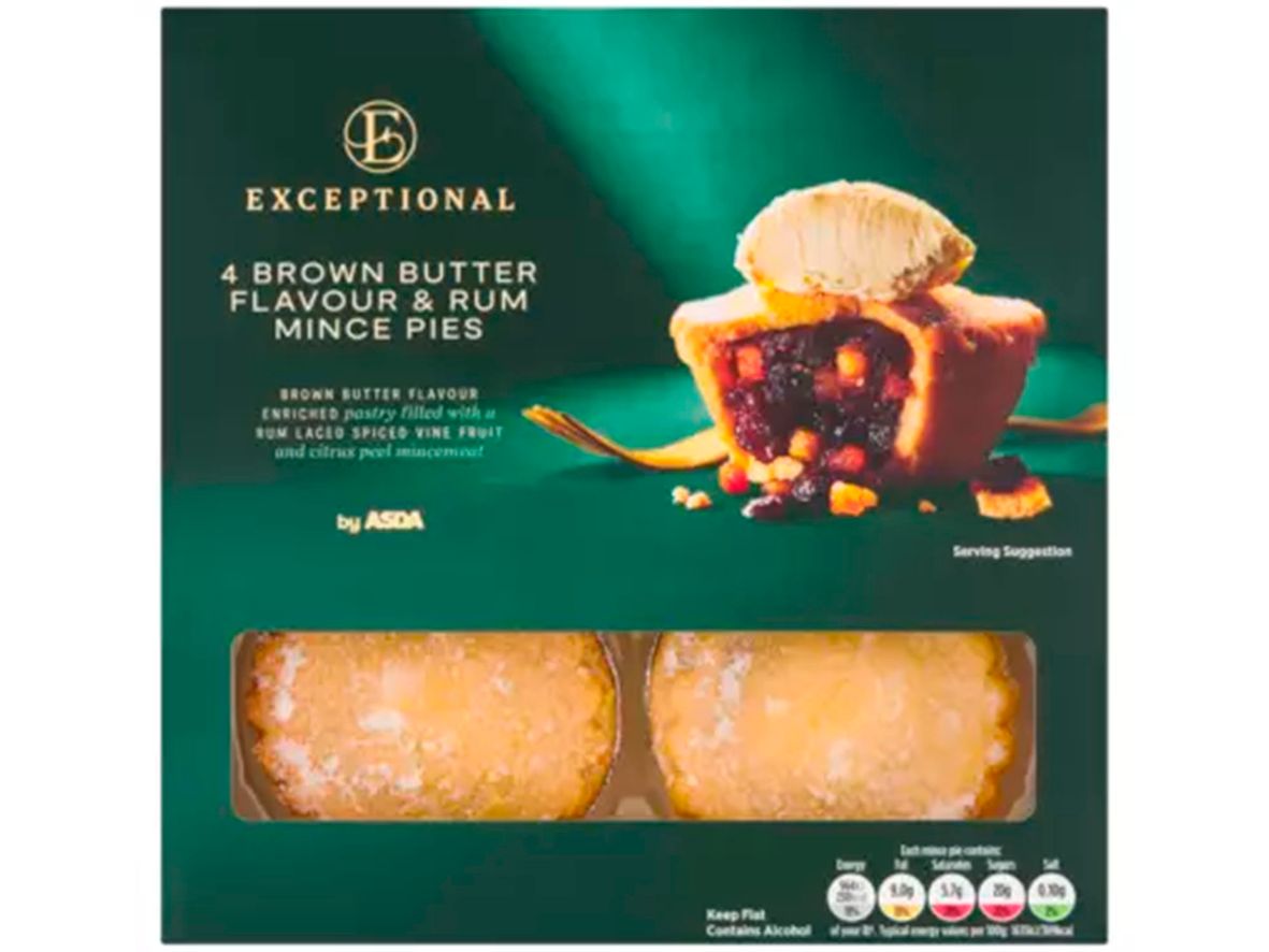 Exceptional by Asda 4 Brown Butter Flavour and Rum Mince Pies