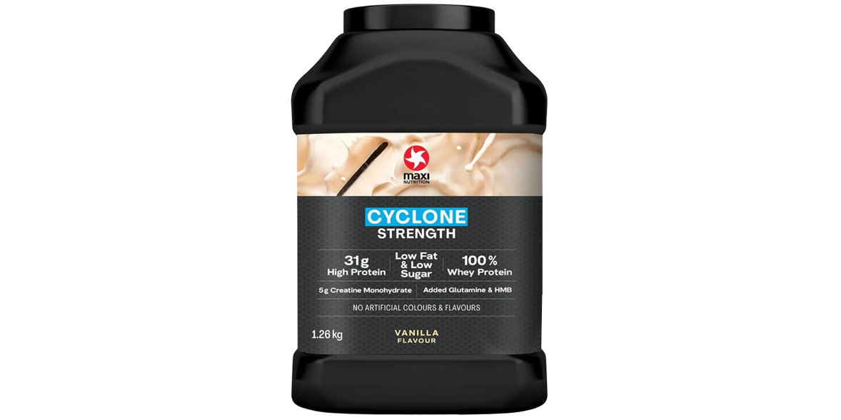 Maxi Nutrition cyclone strength protein powder