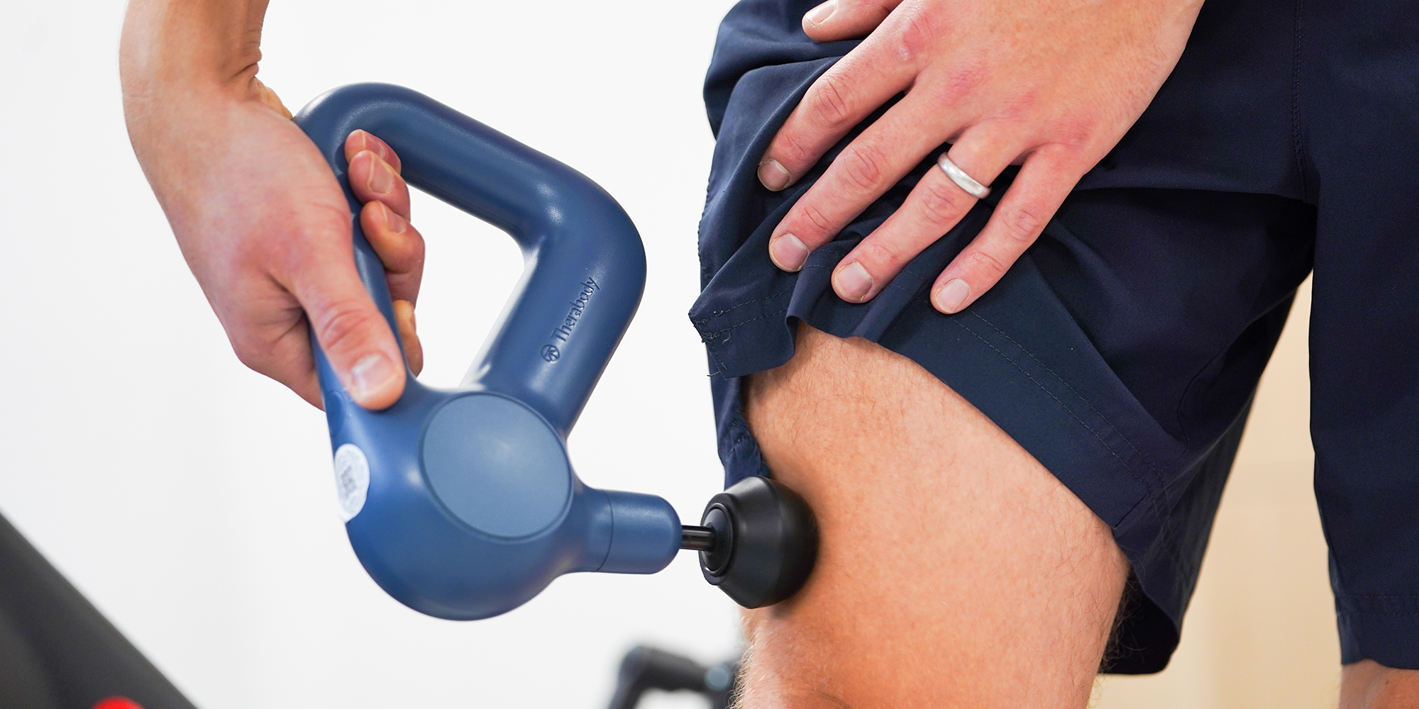 Massage gun being used by Which? tester