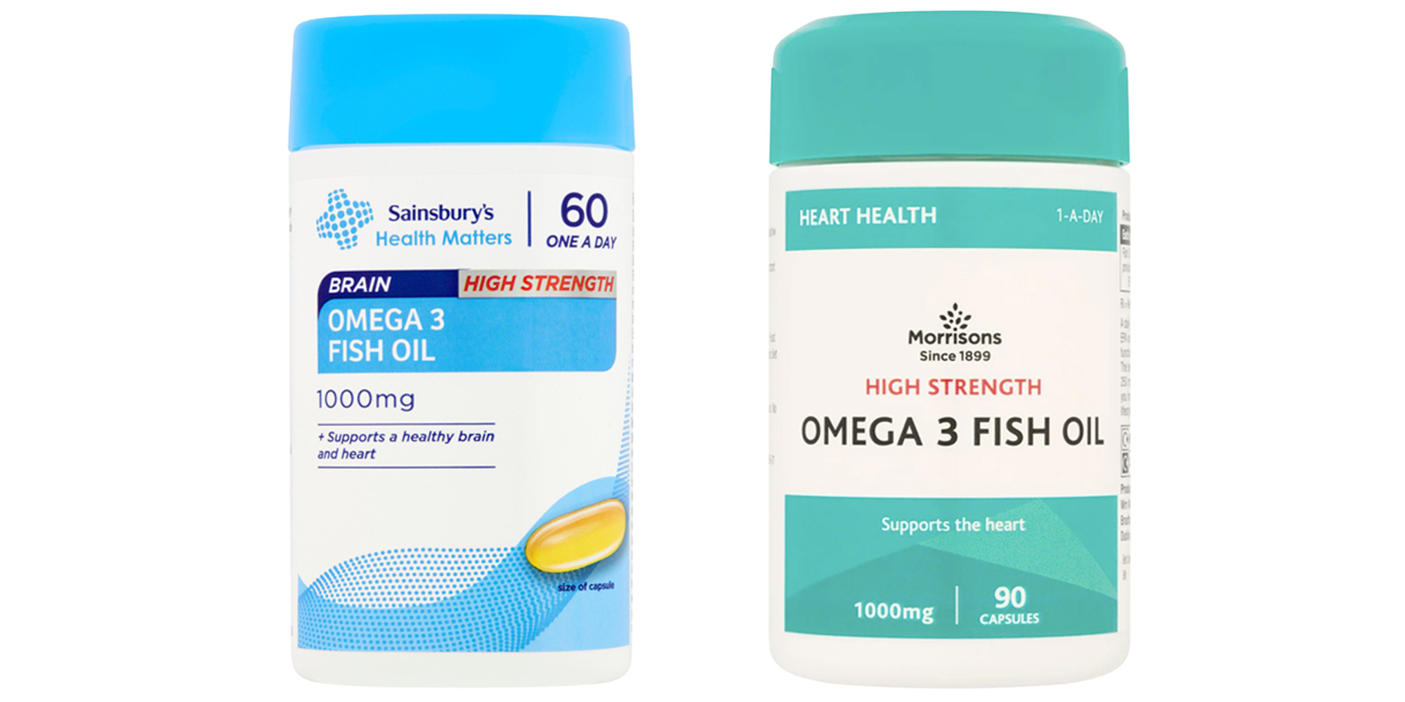 Sainsburys and Morrisons high strength omega 3 packs