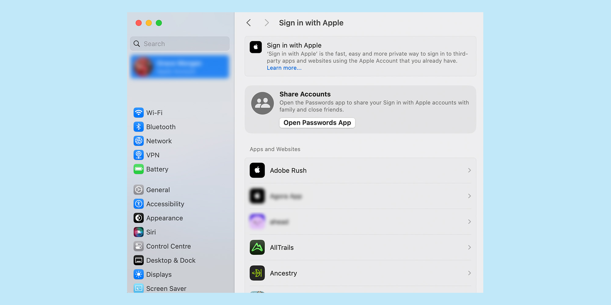 Sign in with Apple page