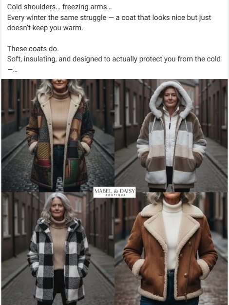 An AI-generated advert on Facebook and Instagram