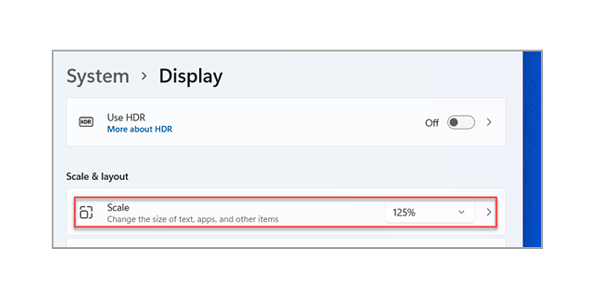 Adjusting text size on Windows 11