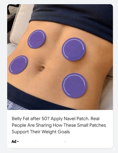 A similar weight loss patch scam ad we reported which was published later by the same advertiser.