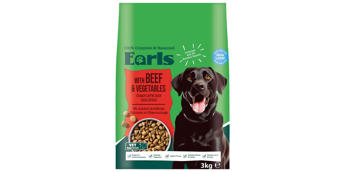 Earls Beef and Vegetables dog food bag
