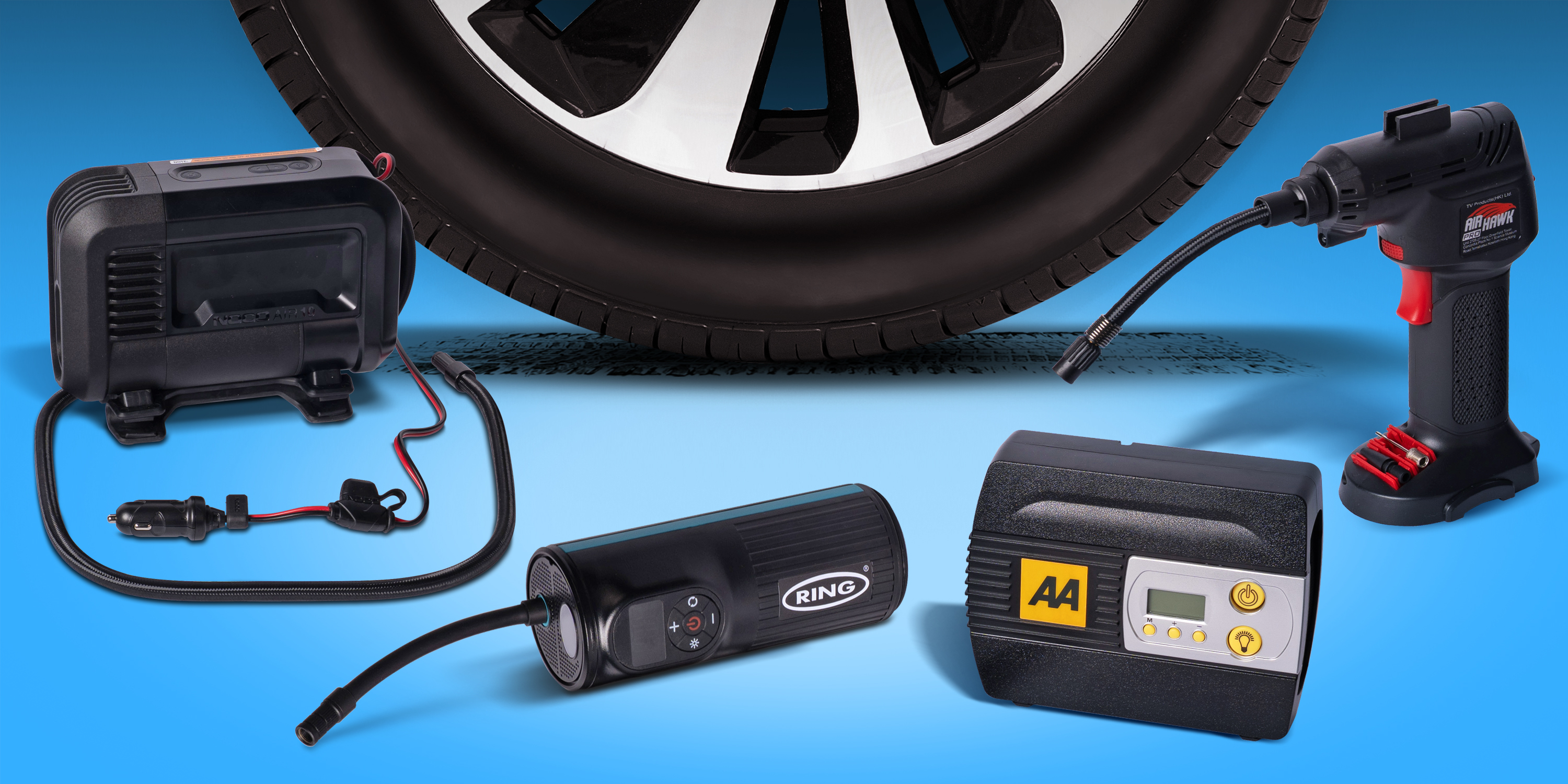Four of the tyre inflators we tested