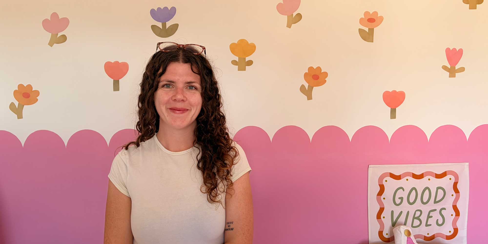 Rebecca Jakeman, Which? senior researcher/writer, pictured with the wall stickers in her daughter's bedroom