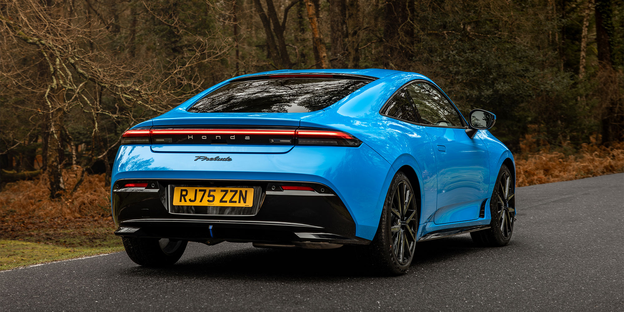 A rear quarter view of the Honda Prelude