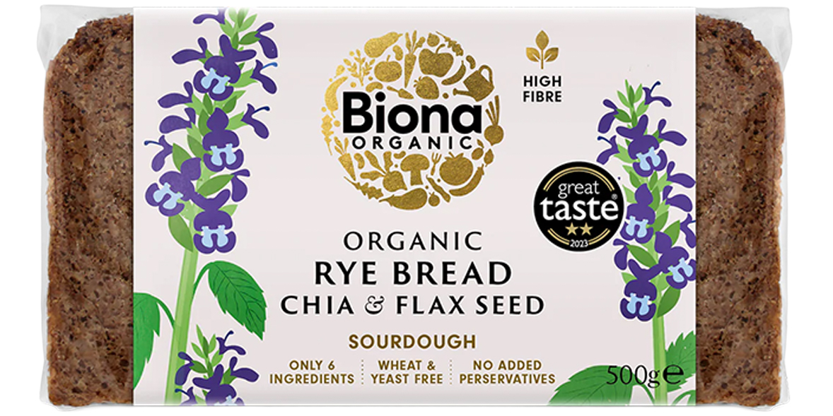 Biona Organic Rye Bread Chia & Flax, 500g, £2.89