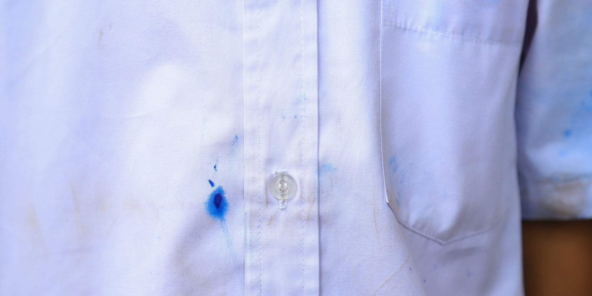 Ink stain on a white shirt