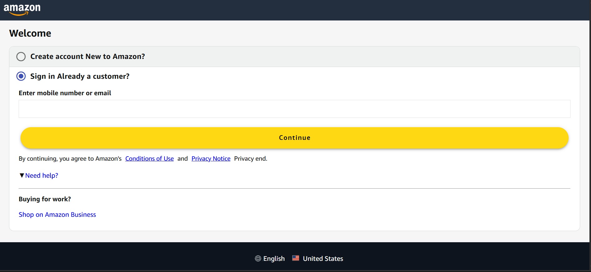 A scam website impersonating Amazon