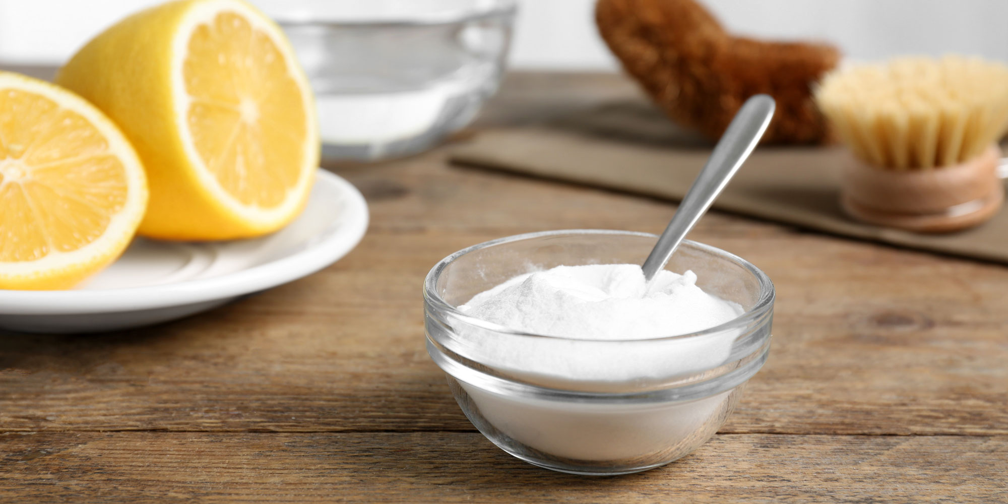 A bowl of bicarbonate of soda