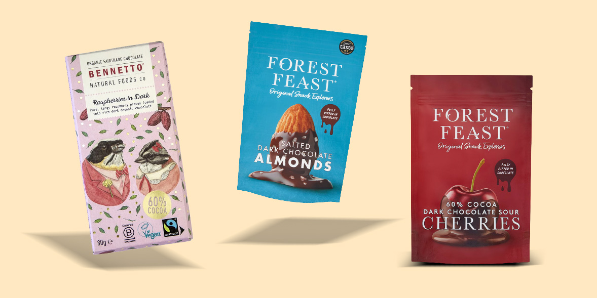 Bennetto and Forest Feast chocolate-covered treats