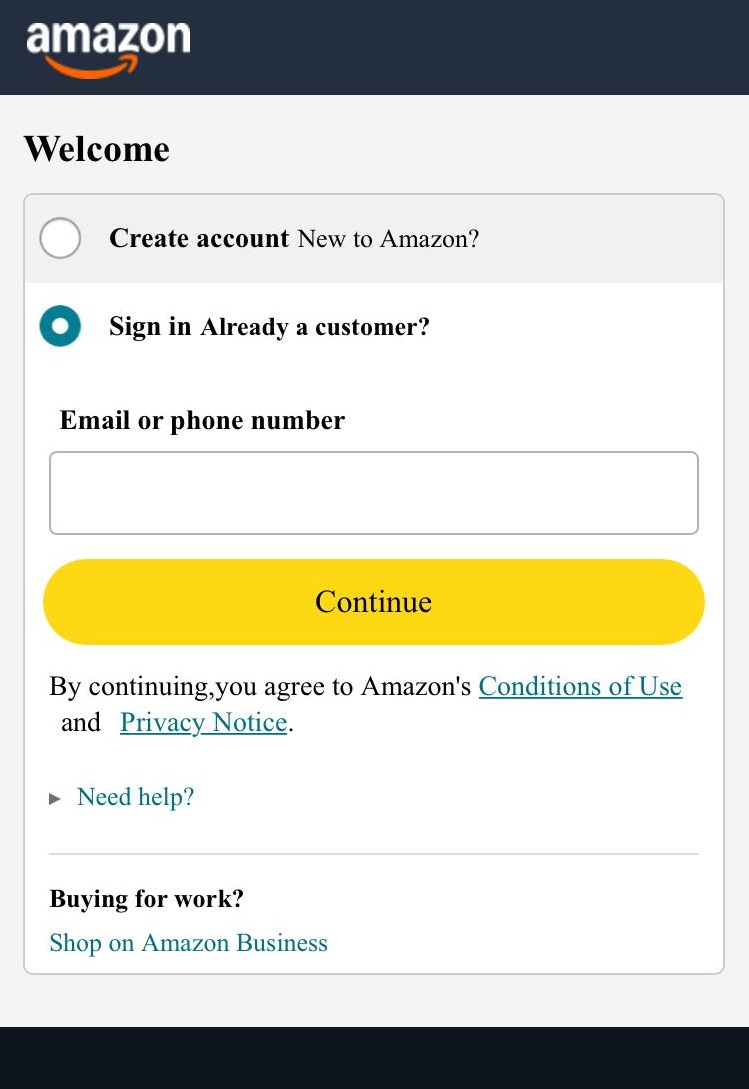 A website impersonating Amazon linked to the scam text