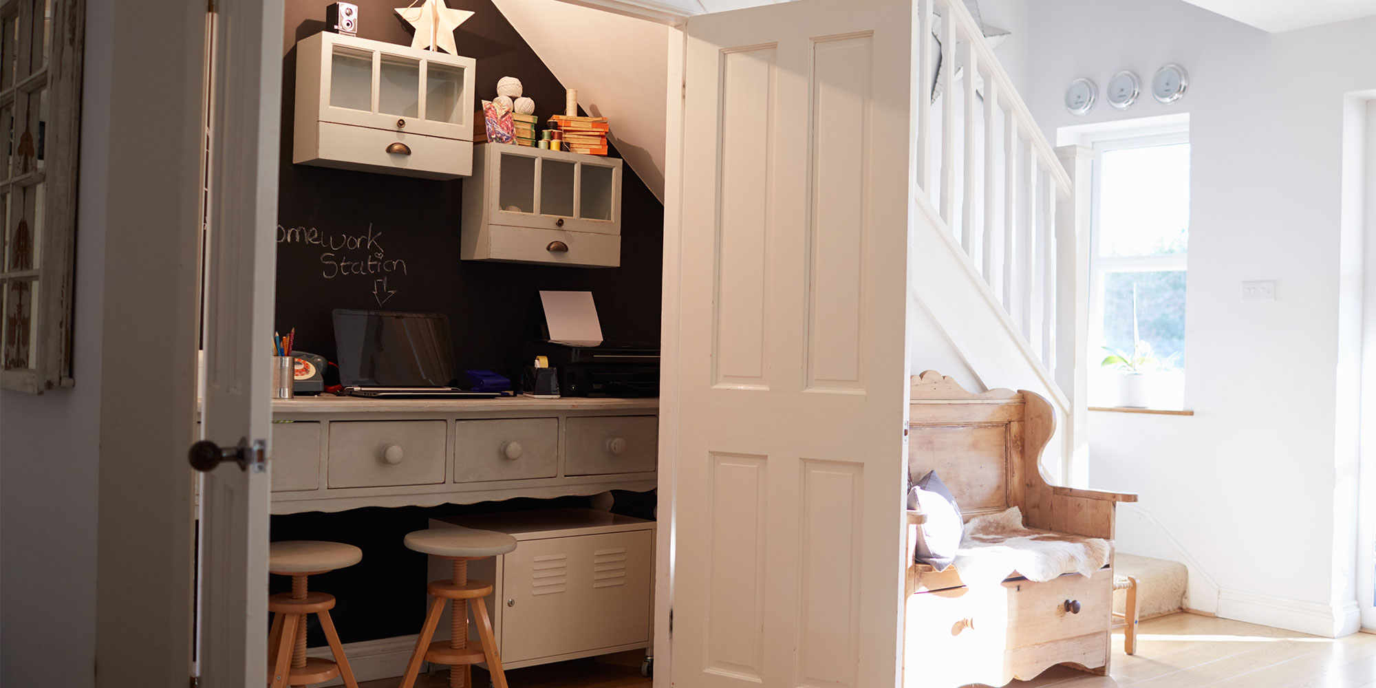 Under stairs desk