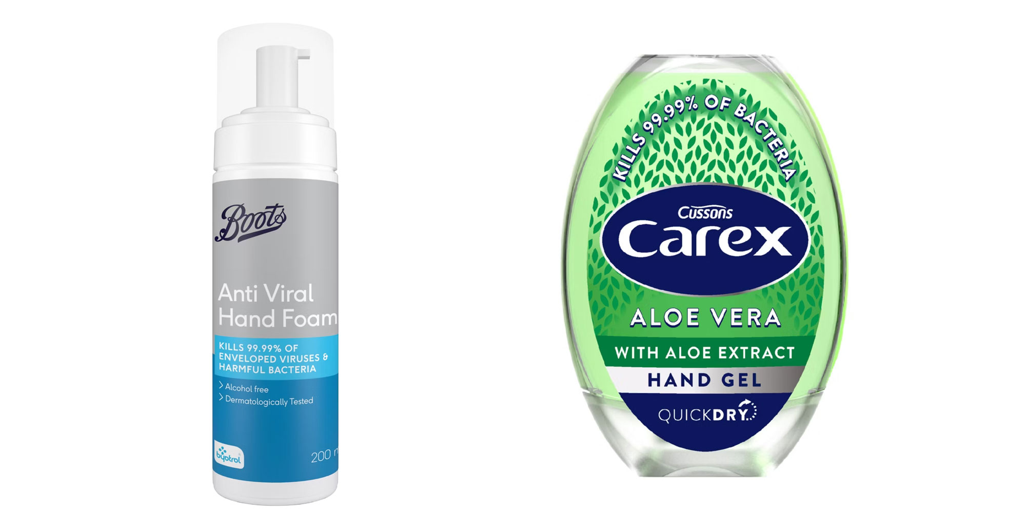Hand sanitiser and anti viral hand foam
