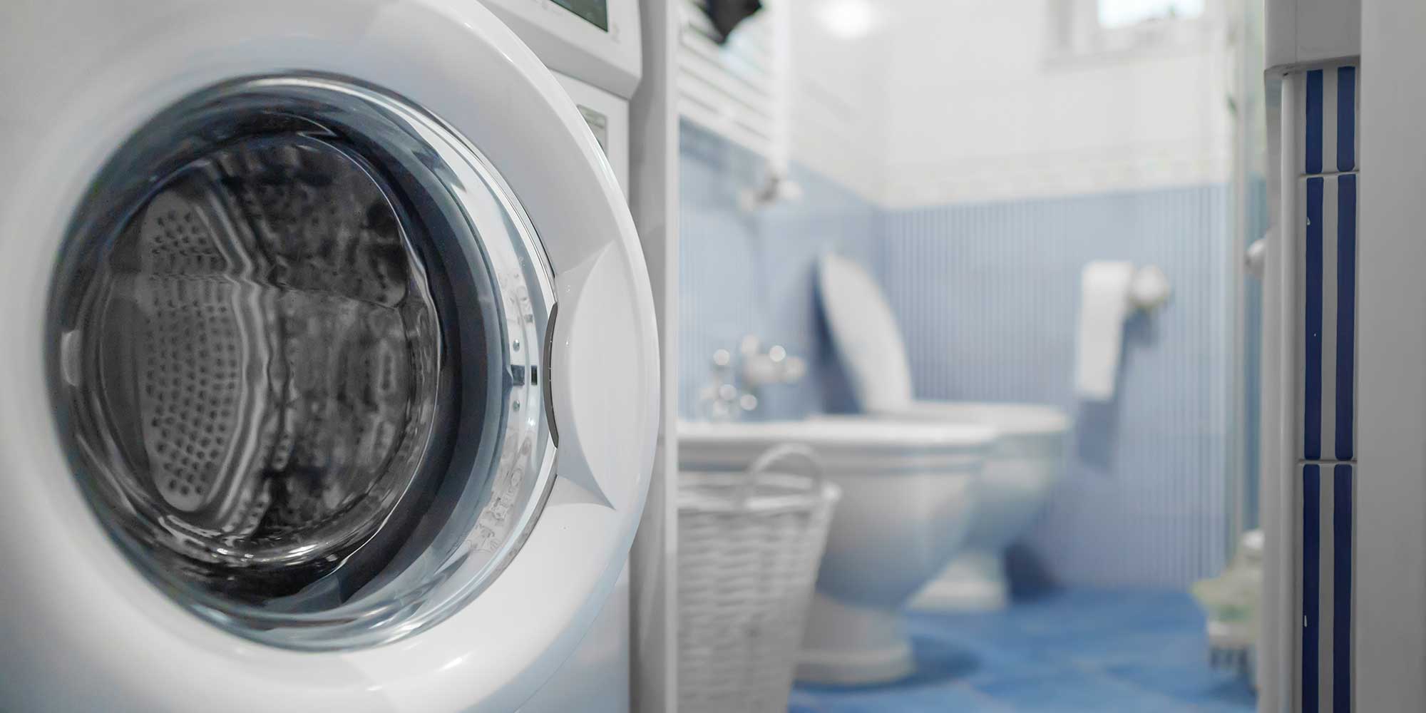 Washing machine in bathroom