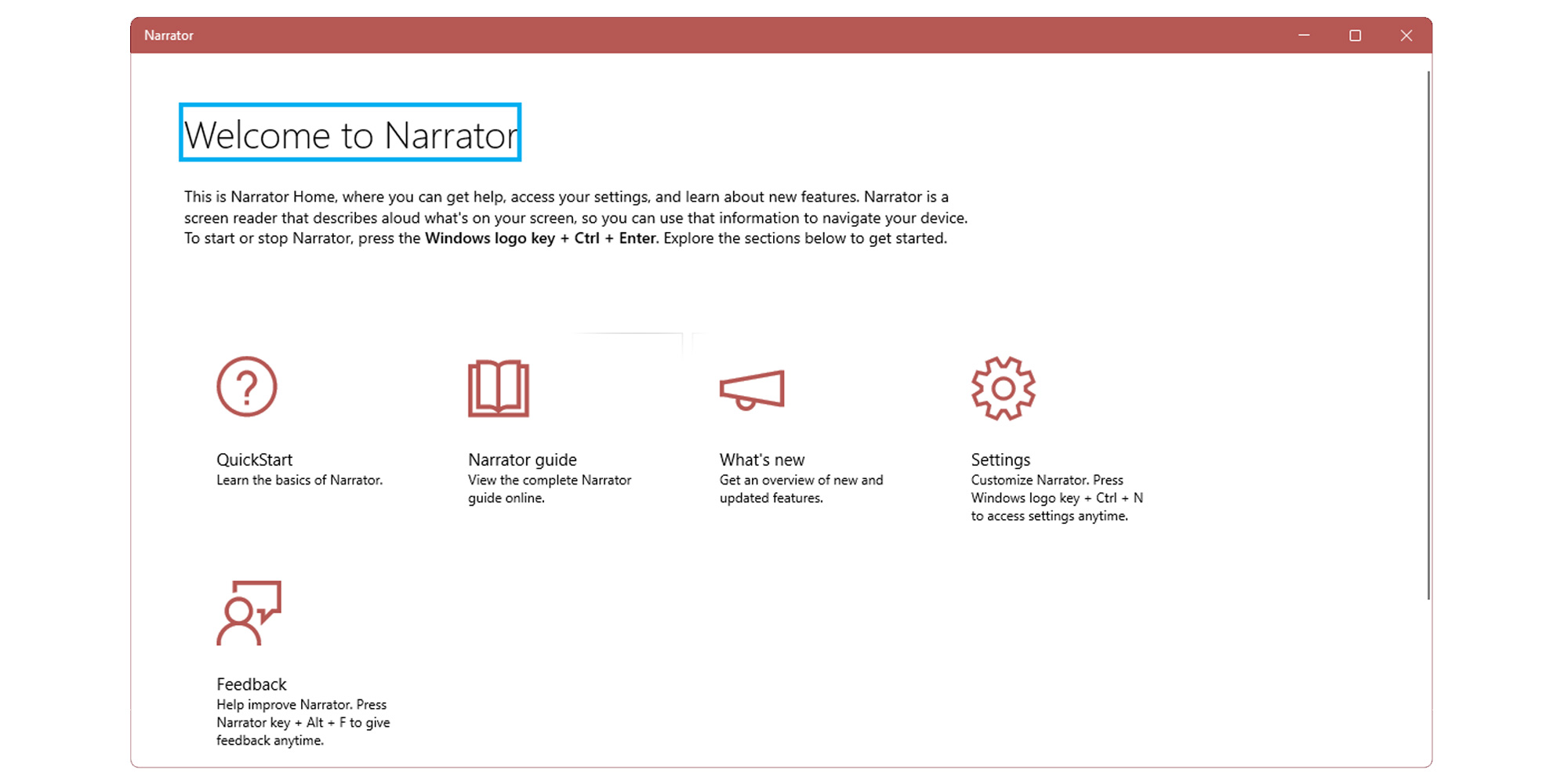 Narrator on Windows 11