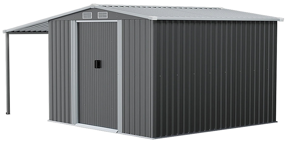Apex Outdoor Metal Shed with Lean-to (8ft x 6ft)