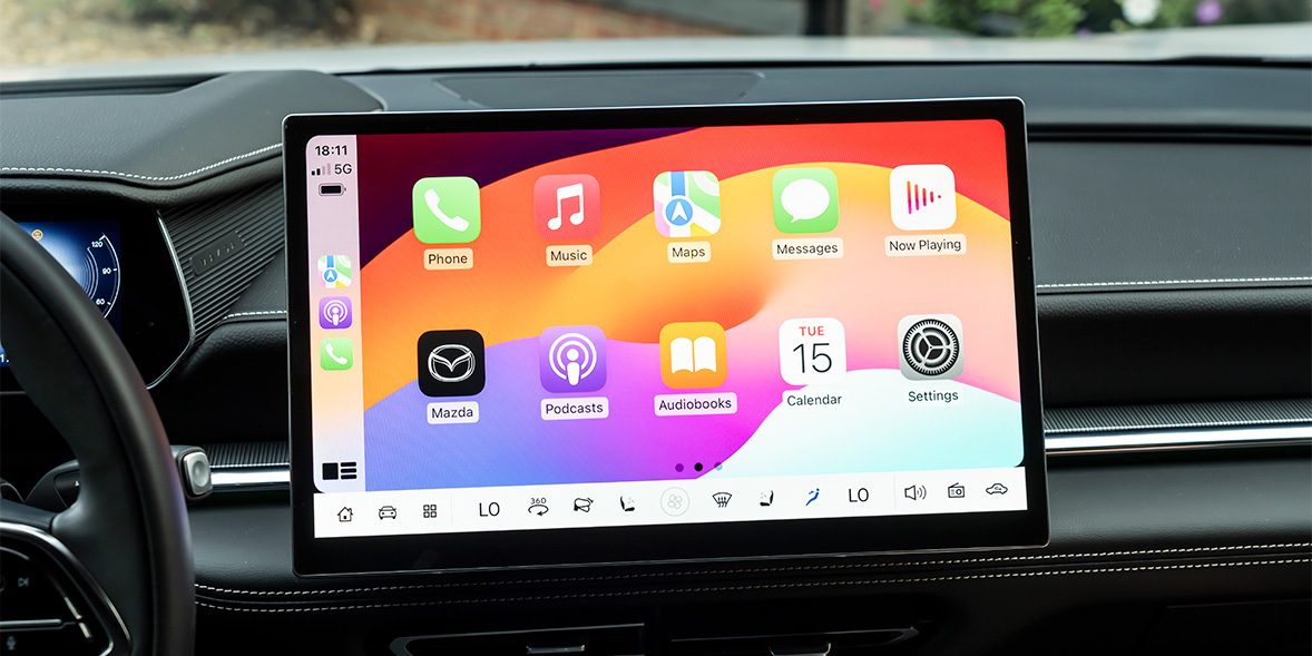 The centre touchscreen of the Mazda 6e