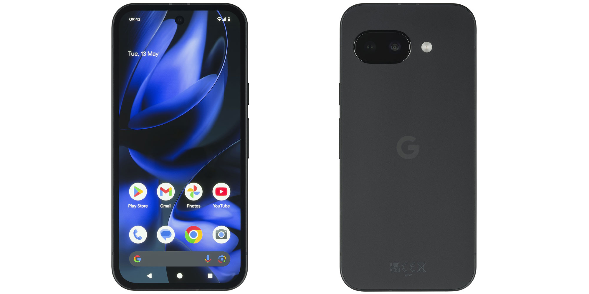 Google Pixel 9a front and rear shot