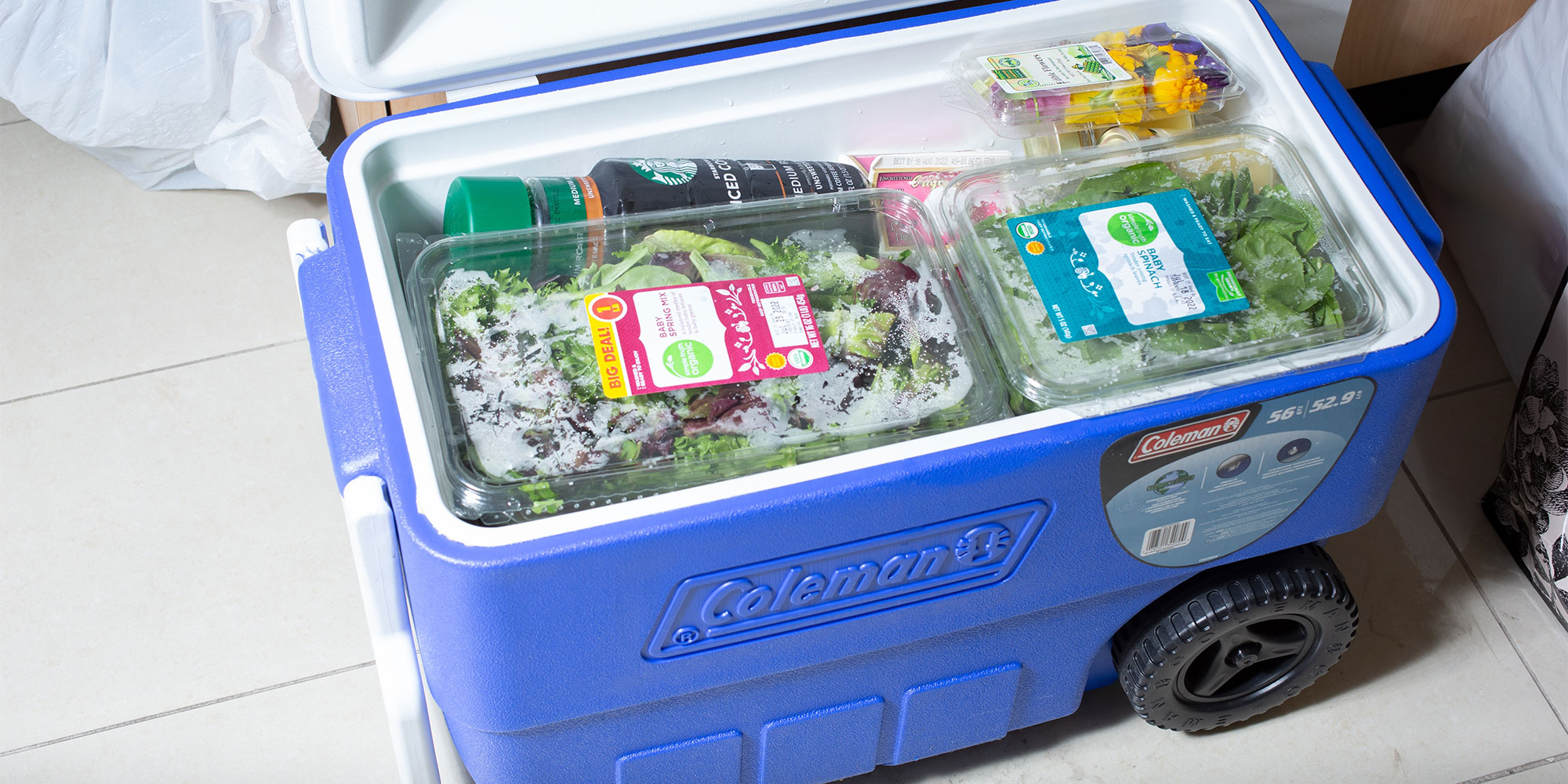 Coolbox filled with food