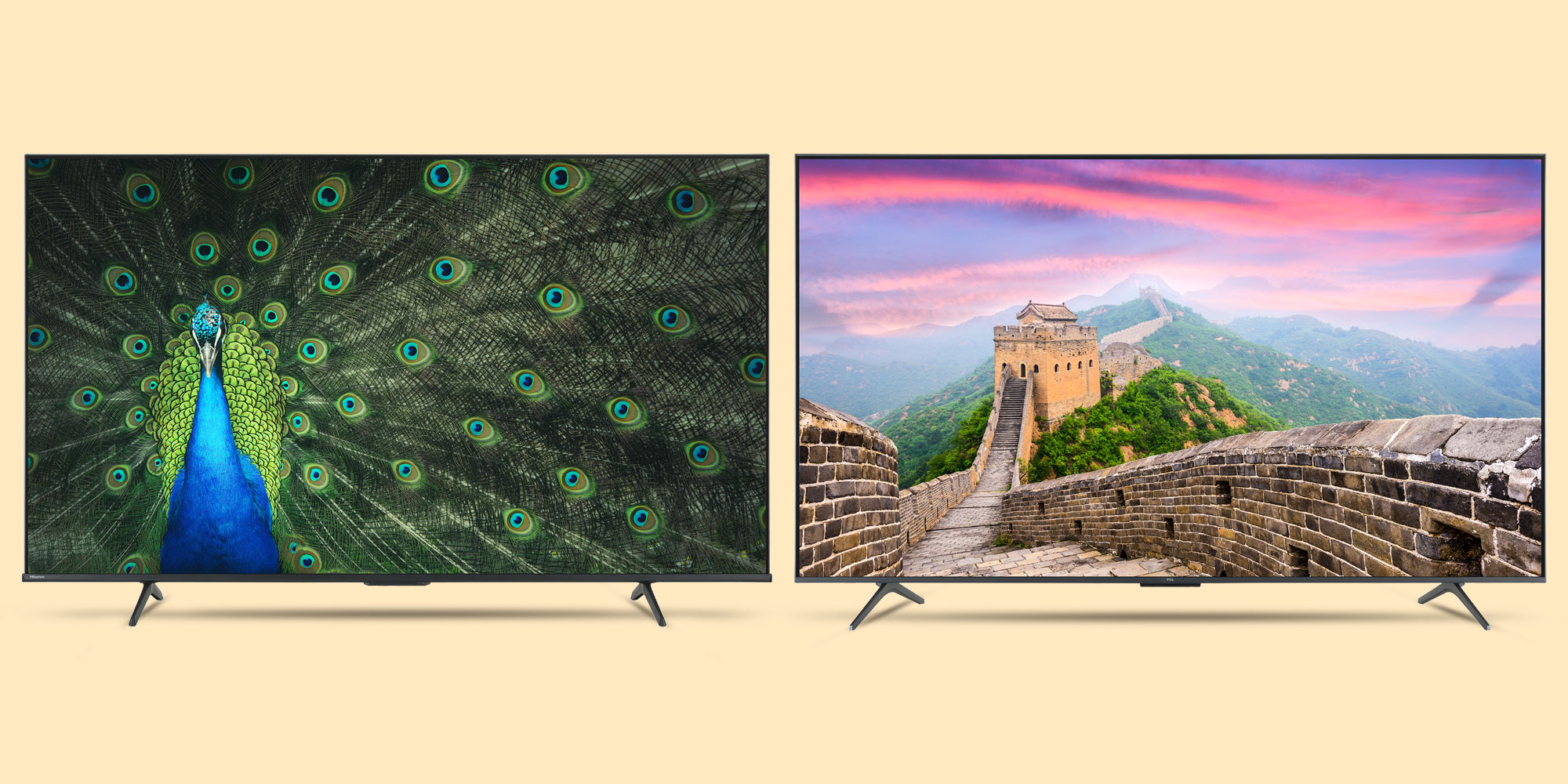 Hisense and TCL TV side by side