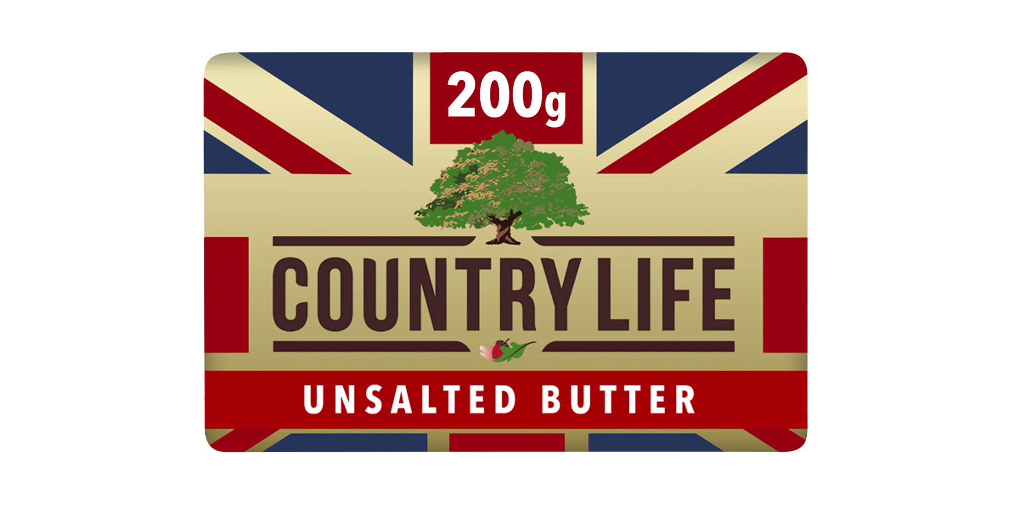Pack shot of Country Life unsalted butter.