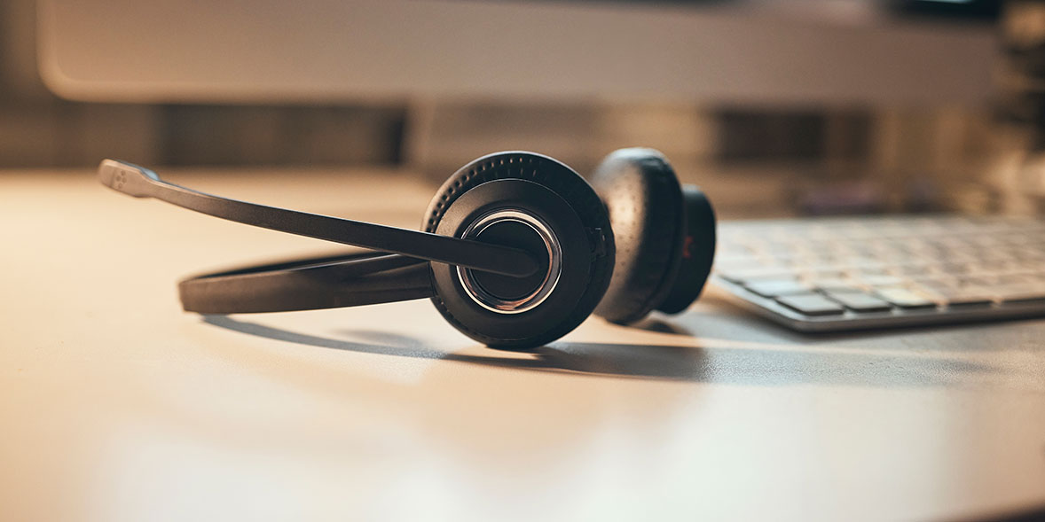 Headphones on desk