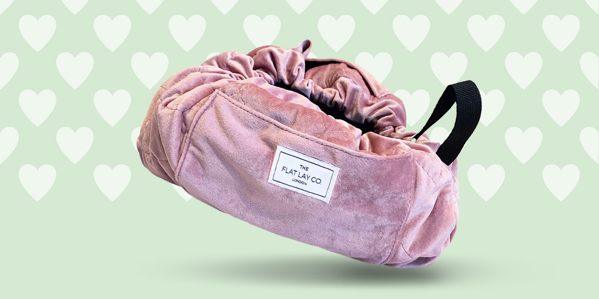 Flat Lay Co. open flat make-up bag