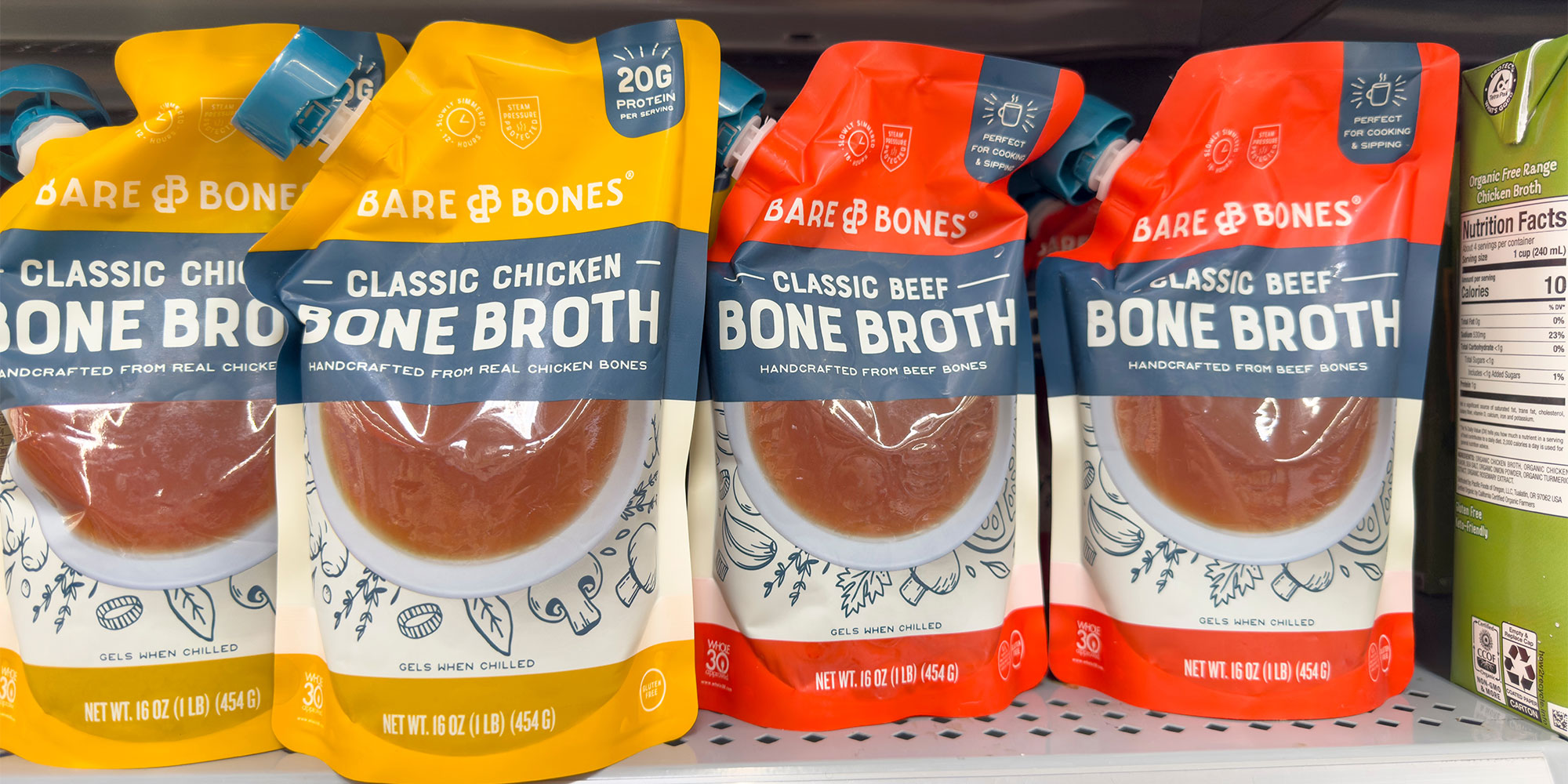 Bone broth in a supermatket