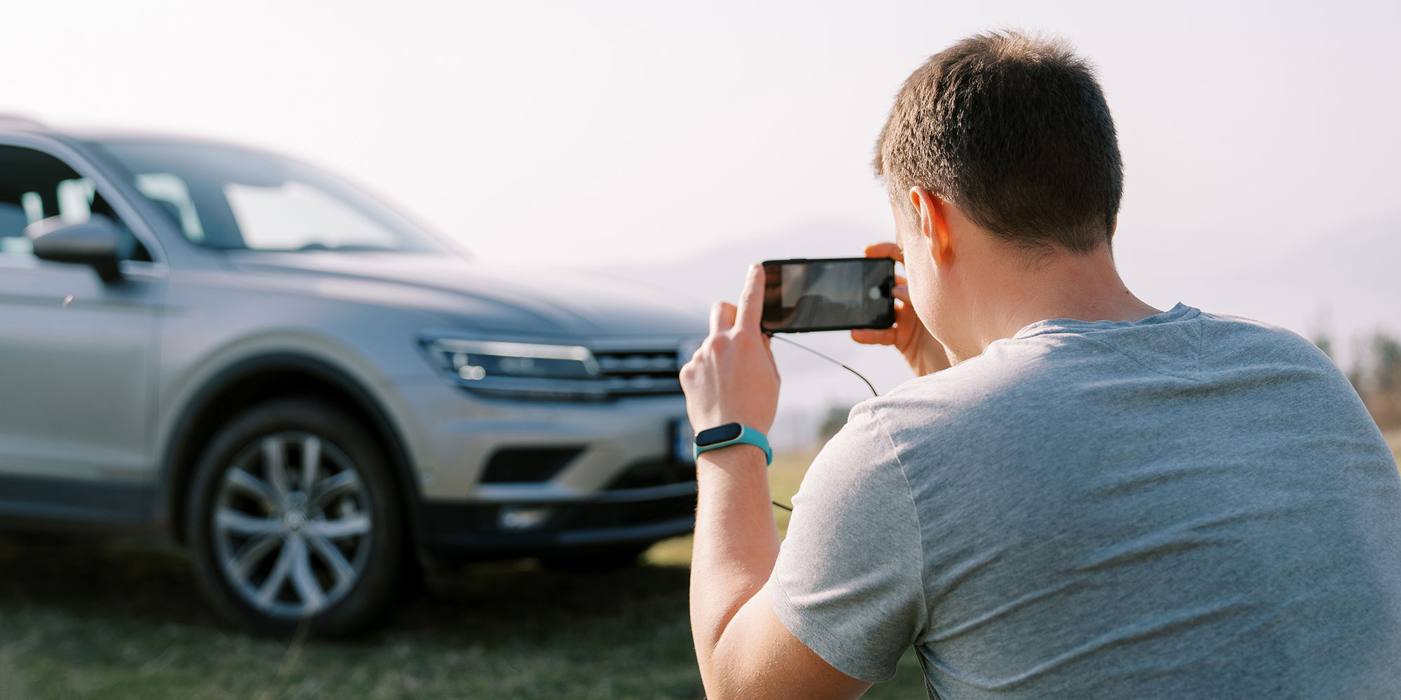 Taking picture of car