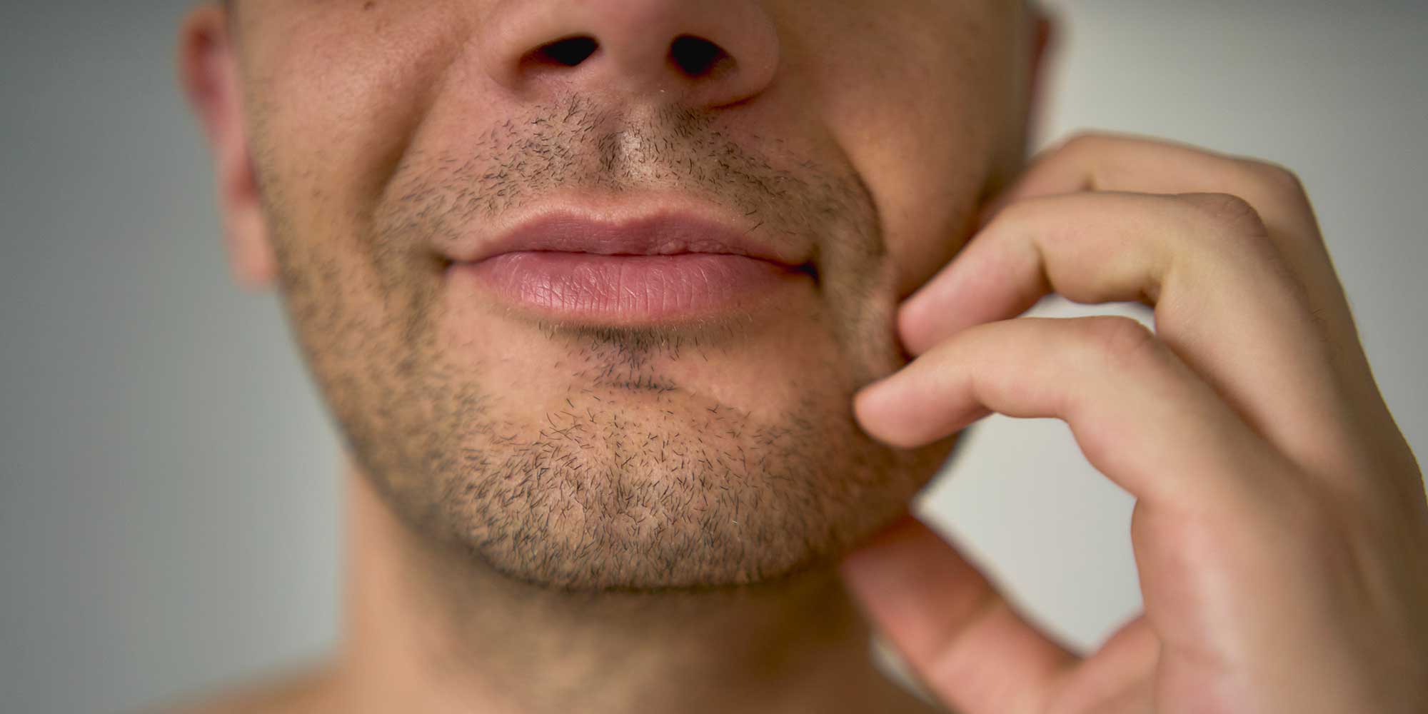 Close up of stubble on a man's face