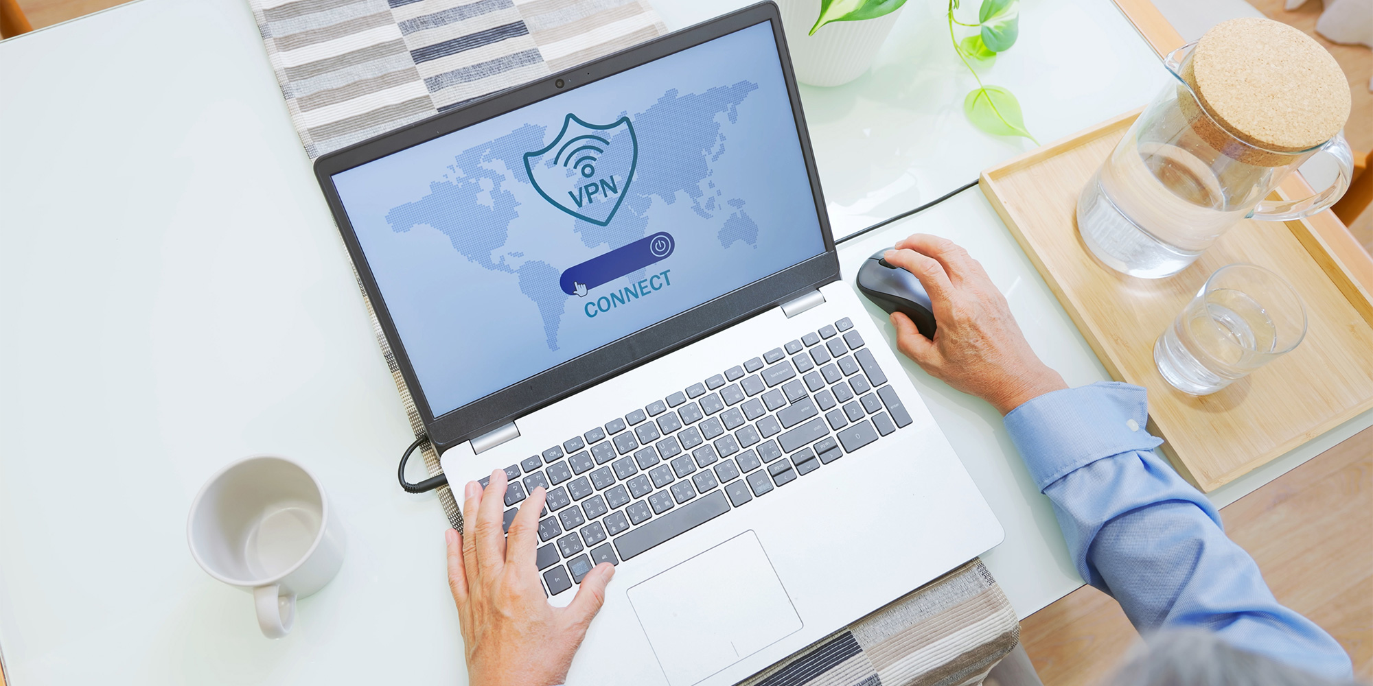 VPN connection screen on a laptop