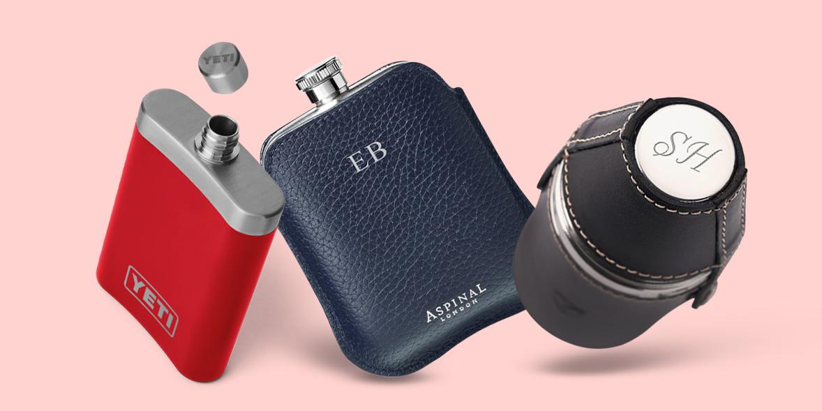 Three hip flasks