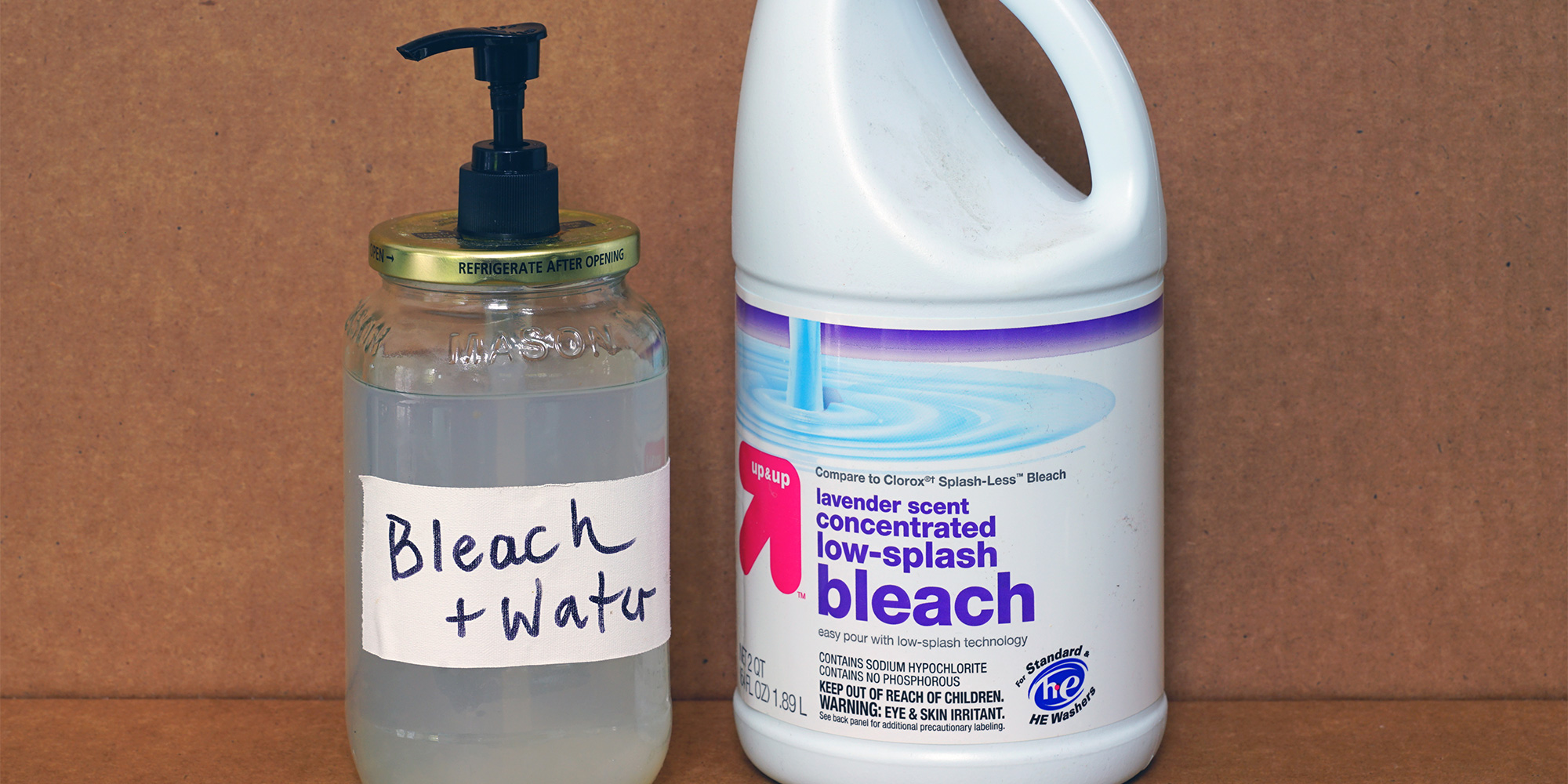Bleach diluted in water