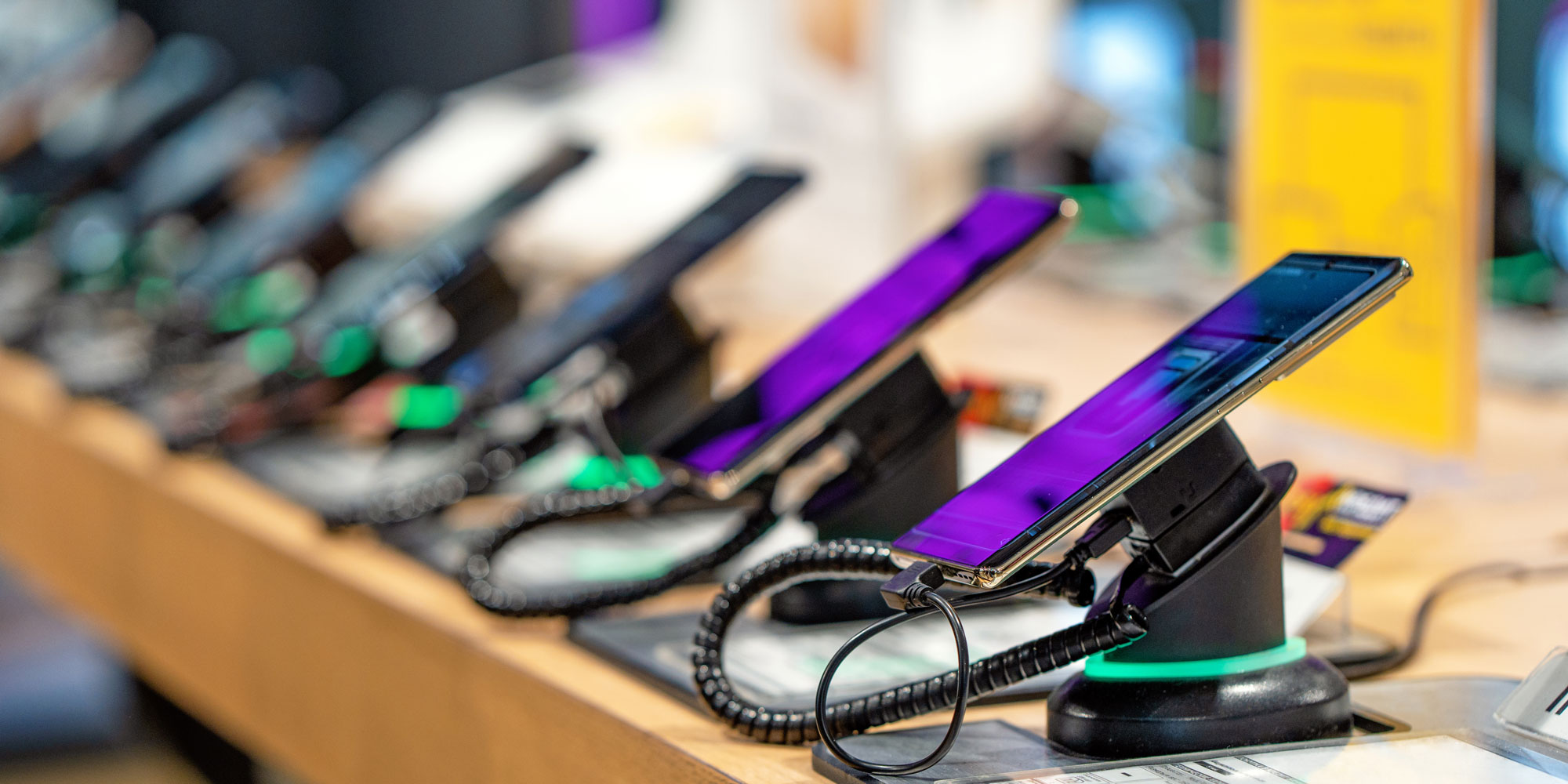 Smartphones in a store