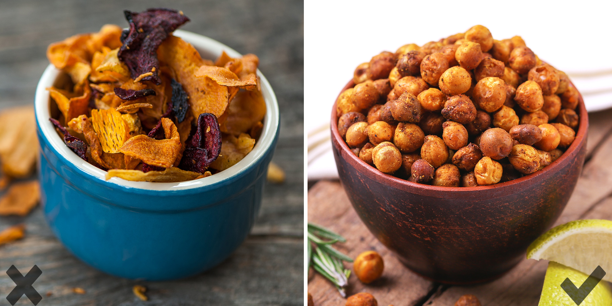 vegetable crisps vs roasted chickpeas