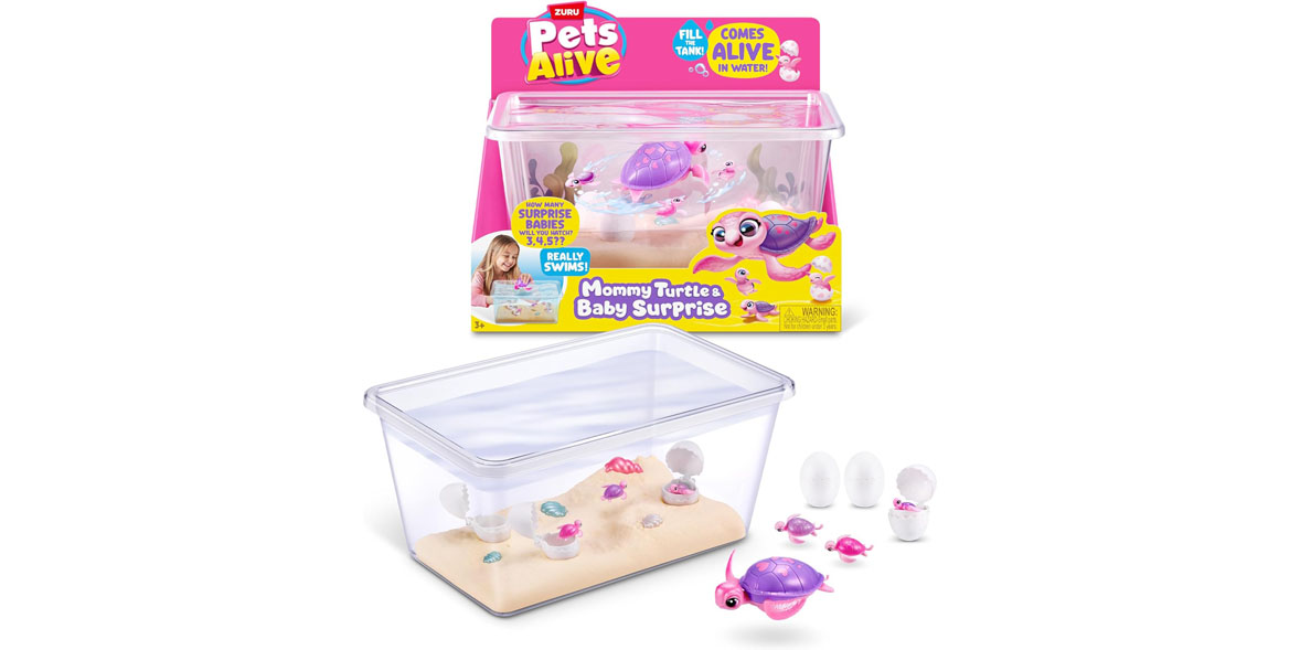 Pets Alive Mama Turtle Surprise by ZURU, Robot Toy Pet Turtle