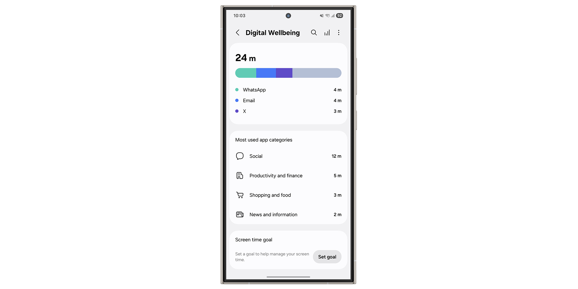 Samsung screen time