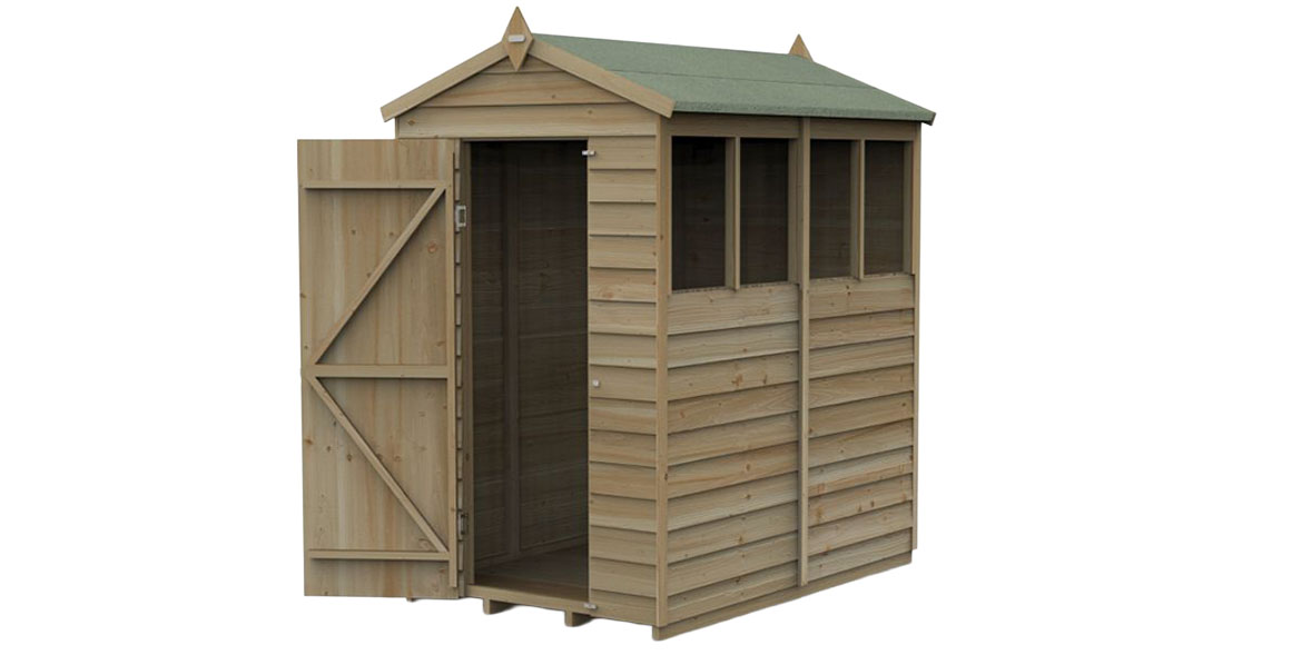 Hartwood Life Time Overlap Apex Shed with Extra Windows (4ft x 6ft)