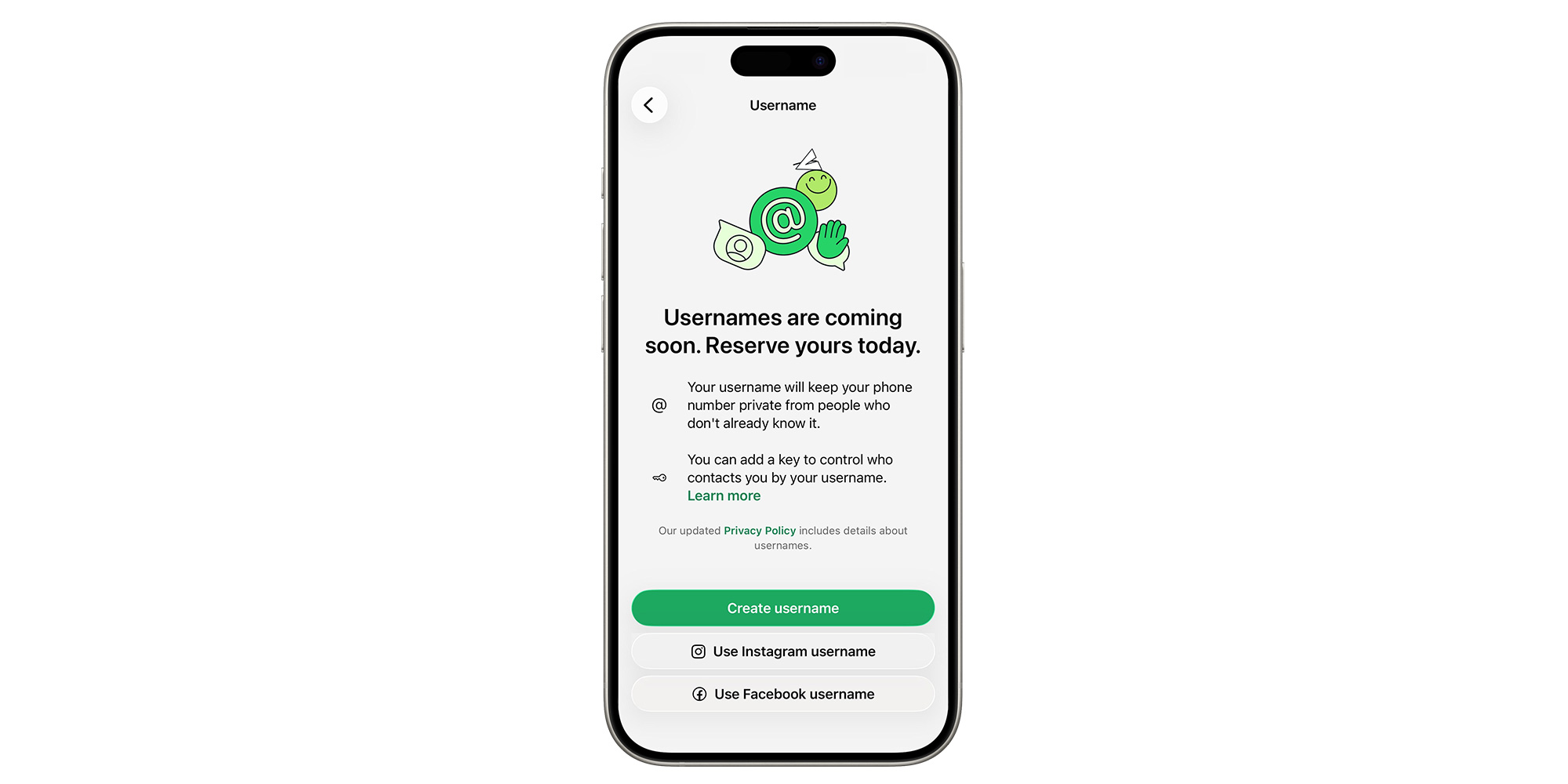 WhatsApp username